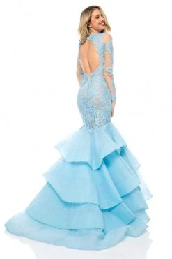Sherri Hill - 52044 Lace Illusion Jewel Tiered Mermaid Dress