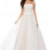 Sherri Hill - 52053 Strapless Lace Applique Tulle Ballgown