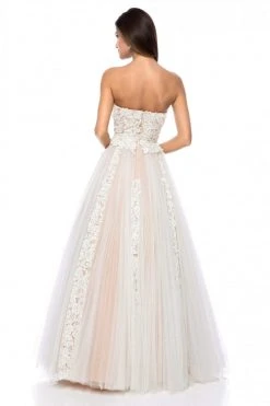 Sherri Hill - 52053 Strapless Lace Applique Tulle Ballgown 6 Sherri Hill - 52053 Strapless Lace Applique Tulle Ballgown