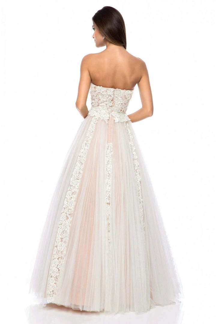 Sherri Hill - 52053 Strapless Lace Applique Tulle Ballgown 4 Sherri Hill - 52053 Strapless Lace Applique Tulle Ballgown