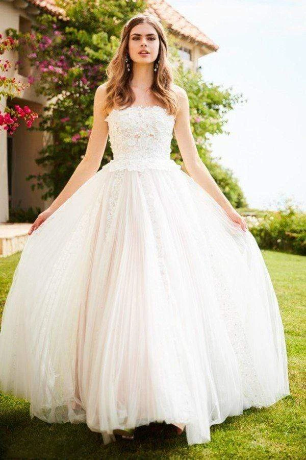 Sherri Hill - 52053 Strapless Lace Applique Tulle Ballgown 5 Sherri Hill - 52053 Strapless Lace Applique Tulle Ballgown