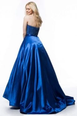 Sherri Hill - 52055 Fully Beaded Corset Bodice Satin Ballgown