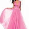 Sherri Hill - 52058 Plunging V-Neck Pleated Ballgown