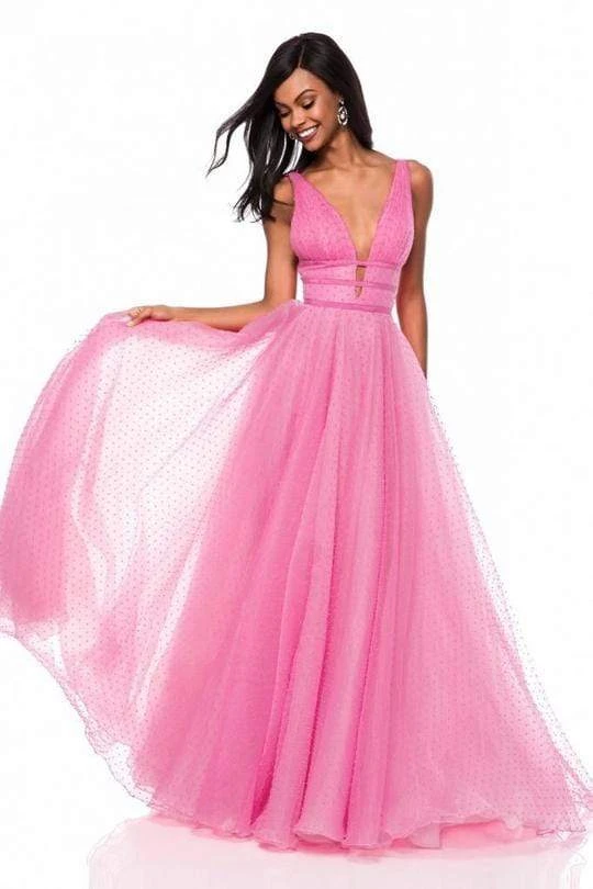 Sherri Hill - 52058 Plunging V-Neck Pleated Ballgown 3 Sherri Hill - 52058 Plunging V-Neck Pleated Ballgown