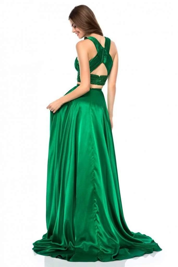 Sherri Hill - 52077 Two Piece Beaded Charmeuse A-line Gown 4 Sherri Hill - 52077 Two Piece Beaded Charmeuse A-line Gown