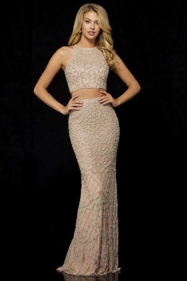 Sherri Hill - 52088 Beaded Two Piece Halter Evening Dress 10 Sherri Hill - 52088 Beaded Two Piece Halter Evening Dress