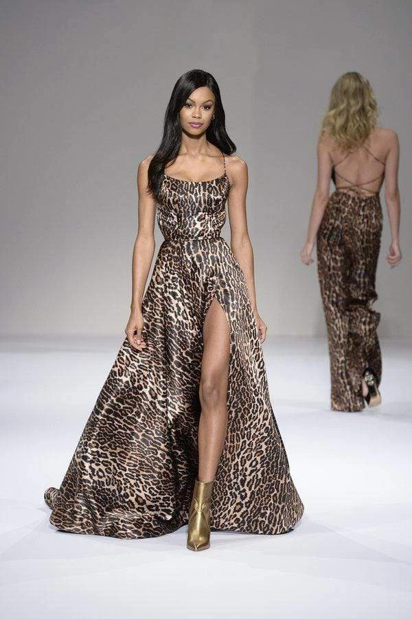 Sherri Hill - 52093 Animal Print A-line Gown With Train 7 Sherri Hill - 52093 Animal Print A-line Gown With Train