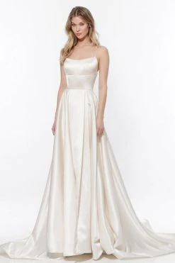 Sherri Hill - 52095 Sexy Strappy Back Long Satin Dress