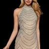 Sherri Hill - 52097 Beaded High Halter Sheath Short Dress