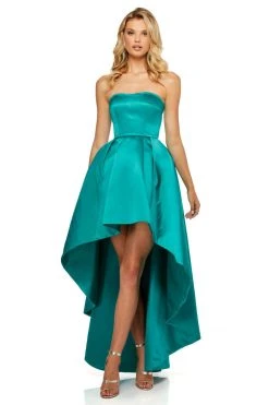 Sherri Hill - 52114 Strapless Satin High-Low Gown