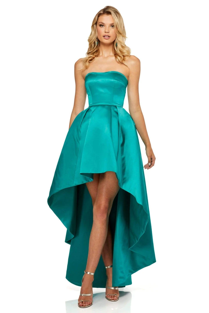 Sherri Hill - 52114 Strapless Satin High-Low Gown 3 Sherri Hill - 52114 Strapless Satin High-Low Gown