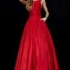 Sherri Hill - 52121 Taffeta Scoop Pleated Evening Dress