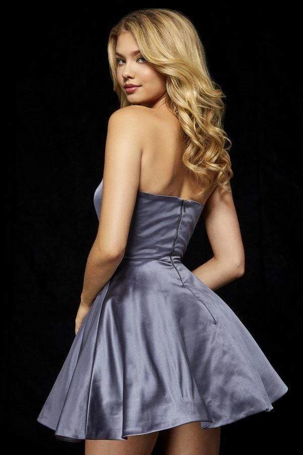 Sherri Hill - 52190 Strapless Satin Cocktail Dress With Beaded Pockets 6 Sherri Hill - 52190 Strapless Satin Cocktail Dress With Beaded Pockets