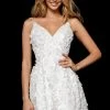 Sherri Hill - 52198 Short Floral Applique V-Neck A-Line Dress 1 Sherri Hill - 52198 Short Floral Applique V-Neck A-Line Dress