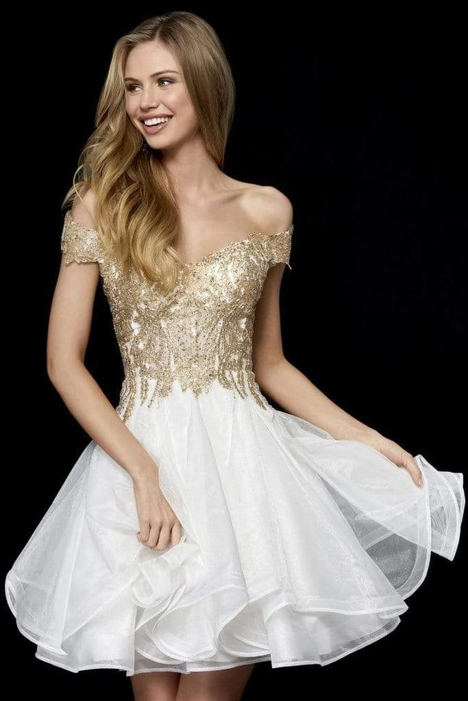 Sherri Hill - 52239 Short Off The Shoulder Applique Dress 6 Sherri Hill - 52239 Short Off The Shoulder Applique Dress