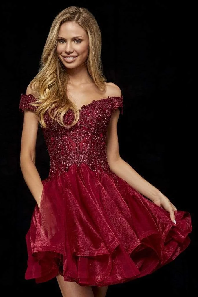 Sherri Hill - 52239 Short Off The Shoulder Applique Dress 3 Sherri Hill - 52239 Short Off The Shoulder Applique Dress