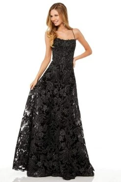 Sherri Hill - 52240 Square Long Black Dress