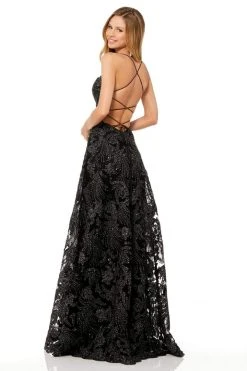 Sherri Hill - 52240 Square Long Black Dress