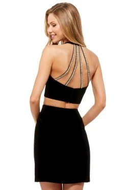 Sherri Hill - 52258 Beaded Two Piece Stretch Scuba Fitted Dress