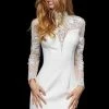 Sherri Hill - 52259 High Neck Lace Long Sleeve Sheath Dress