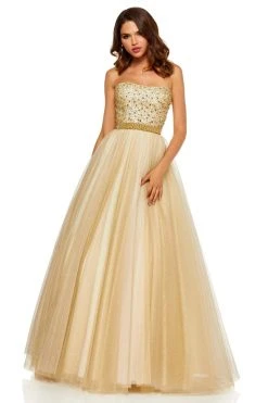 Sherri Hill - 52264 Beaded Strapless A Line Dress