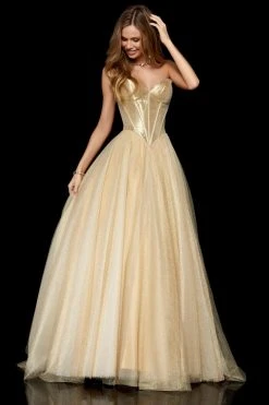 Sherri Hill - 52265 Sweetheart Long Gold Dress