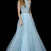 Sherri Hill - 52266 Long Halter Sequined Tulle Skirt Dress