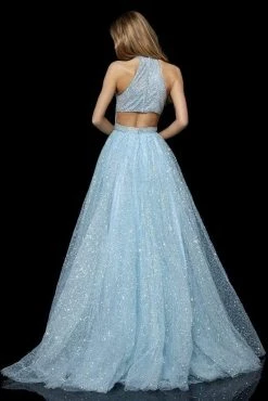 Sherri Hill - 52266 Long Halter Sequined Tulle Skirt Dress