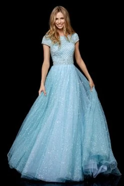 Sherri Hill - 52276 Beaded Cap Sleeve Bateau Tulle Ballgown 9 Sherri Hill - 52276 Beaded Cap Sleeve Bateau Tulle Ballgown