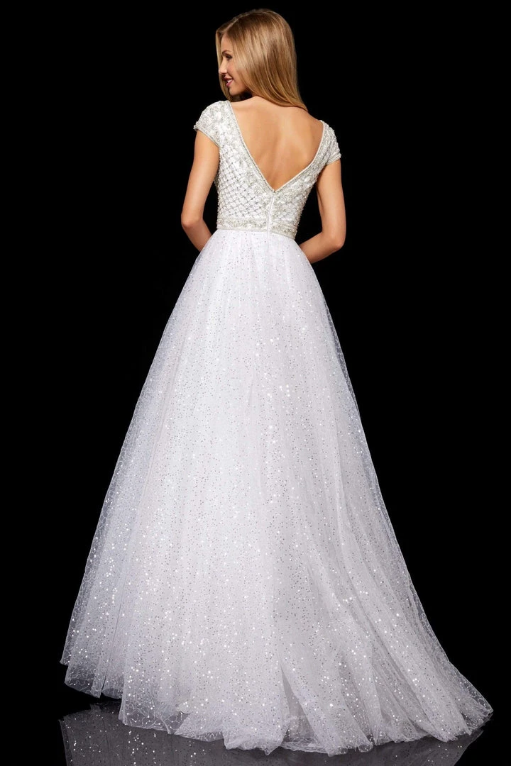 Sherri Hill - 52276 Beaded Cap Sleeve Bateau Tulle Ballgown 4 Sherri Hill - 52276 Beaded Cap Sleeve Bateau Tulle Ballgown