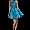 Sherri Hill - 52285 Beaded Halter Cutout Taffeta A Line Dress 2 Sherri Hill - 52285 Beaded Halter Cutout Taffeta A Line Dress