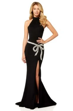 Sherri Hill - 52288 Long High Halter Beaded Mermaid Dress