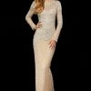 Sherri Hill - 52313 Beaded Long Sleeve Sheath Dress
