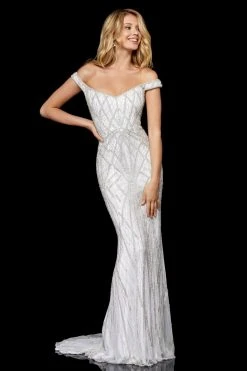 Sherri Hill - 52323 Off-Shoulder Beaded Long Dress