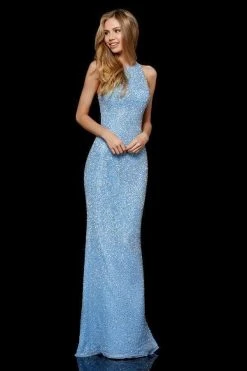 Sherri Hill - 52328 Beaded Halter Sheath Evening Dress 9 Sherri Hill - 52328 Beaded Halter Sheath Evening Dress