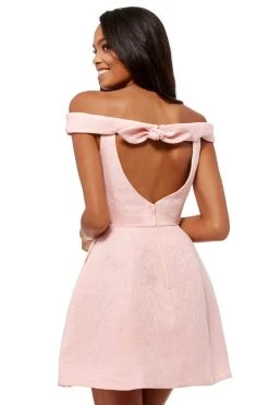 Sherri Hill - 52336 Off The Shoulder Cutout Back Short Dress