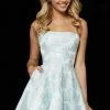 Sherri Hill - 52337 Brocade Print Strapless A-Line Short Dress