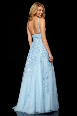 Sherri Hill - 52342 Beaded Lace Deep V-neck Long A-line Dress 13 Sherri Hill - 52342 Beaded Lace Deep V-neck Long A-line Dress