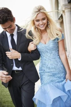 Sherri Hill - 52347 Cap Sleeved Off Shoulder Tiered Mermaid Dress