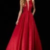 Sherri Hill - 52349 Scoop Neck Brocade A-Line Gown