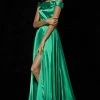 Sherri Hill - 52351 Off-Shoulder A-Line Gown With Slit And Train