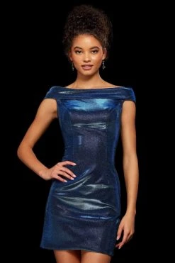 Sherri Hill - 52355 Off Shoulder Glitter Stretch Fitted Short Dress 15 Sherri Hill - 52355 Off Shoulder Glitter Stretch Fitted Short Dress