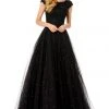 Sherri Hill - 52365 Bateau Long Black Dress 1 Sherri Hill - 52365 Bateau Long Black Dress