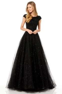 Sherri Hill - 52365 Bateau Long Black Dress