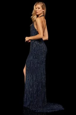 Sherri Hill - 52368 Beaded Halter Fitted Long Dress 21 Sherri Hill - 52368 Beaded Halter Fitted Long Dress