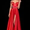 Sherri Hill - 52388 Beaded Off-Shoulder Cap Sleeved Dress With Slit
