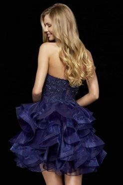 Sherri Hill - 52394 Beaded Strapless Ruffled A-Line Dress