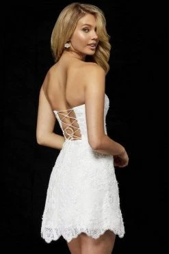 Sherri Hill - 52401 Straight Across Lace A-Line Cocktail Dress