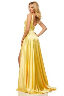 Sherri Hill - 52410 Sleeveless V Neck Silk Charmeuse A Line Dress