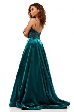 Sherri Hill - 52423 Beaded Scoop Neck Ballgown With Train